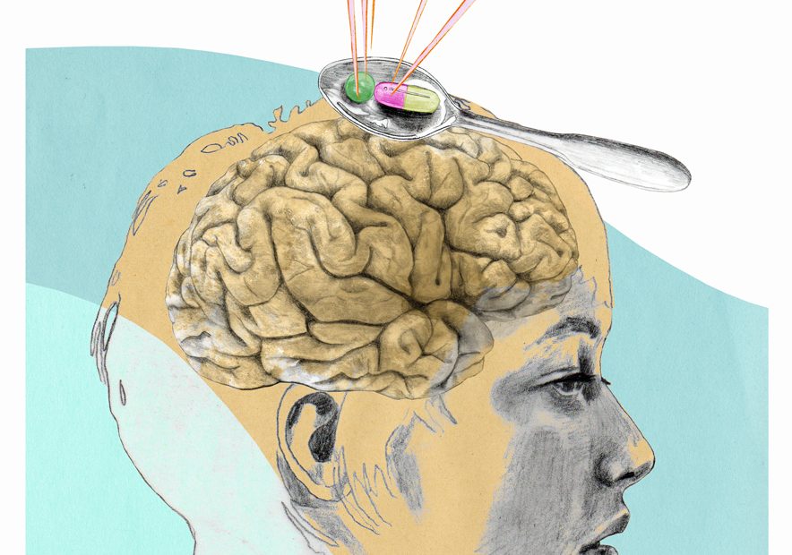 birgit lang illustration für focus, thema “epilepsie”. Gehirn, Kopf