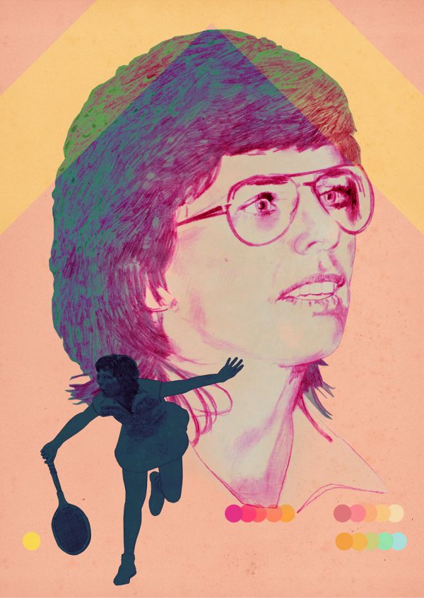 Billie Jean King, Birgit Lang Illustration - Serie Frauen