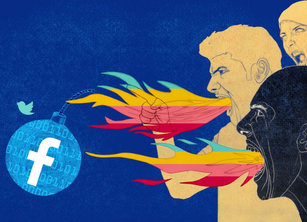 Birgit Lang Illustration - Sonntagszeitung - Hate Speech